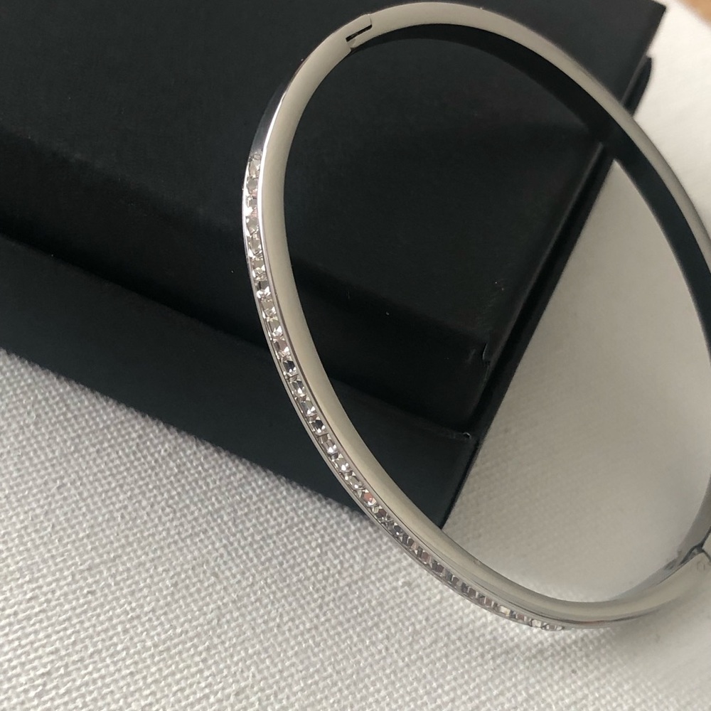 Silver Crystal Pavé Bangle Bracelet